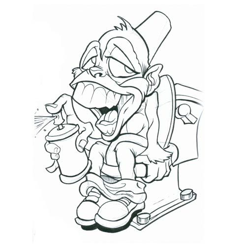 500x500 Monkey Spray Paint Cartoon Art Monkey Tattoos