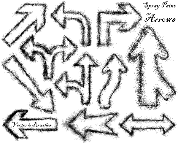 600x482 Spray Paint Arrows Vector Pack Vector Amp Photoshop Brushes