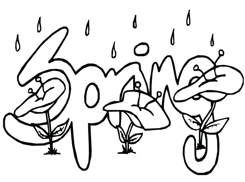 860x638 Drawing Spring Season Coloring Page Nature Printable Pages Images