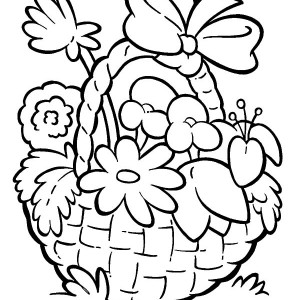 300x300 Basket Of Flowers Drawing Easy