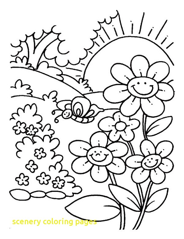 600x776 Scenery Coloring Pages With Coloring Pages For Adults Landscape