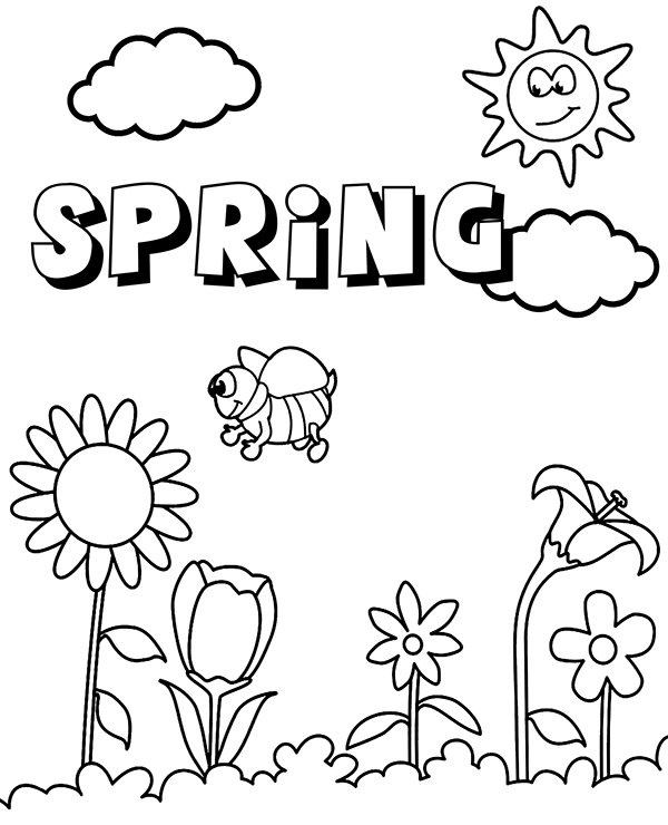 600x740 Spring Landscape To Color To Print Or Download For Free
