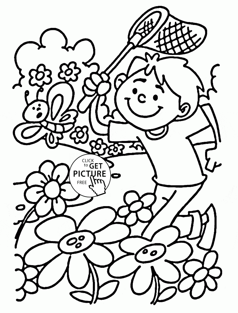 810x1066 Nice Spring Day Coloring Page For Kids, Seasons Coloring Pages
