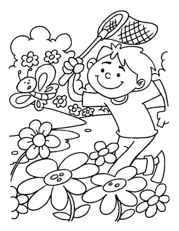 580x750 Gallery Of Spring Season Drawings Children. Coloring Pages