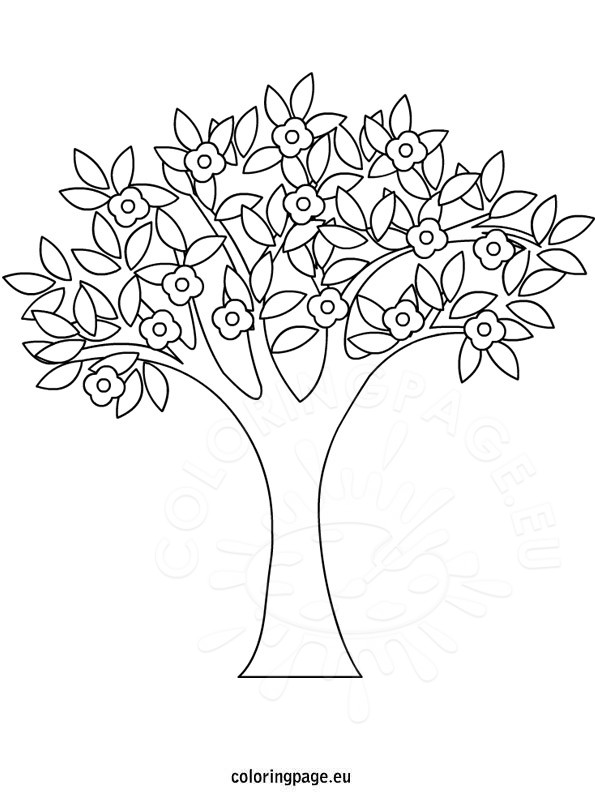 595x804 Spring Tree Coloring