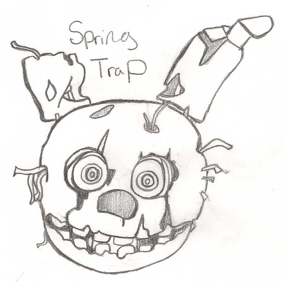 909x904 Springtrap Head Shot (Sketch) By Purplelover7