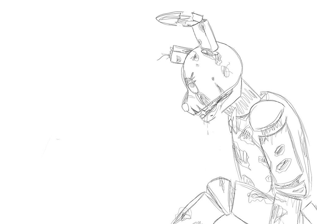 1024x724 Springtrap Sketch By Xkirapjx