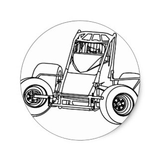 324x324 Sprint Car Stickers Zazzle