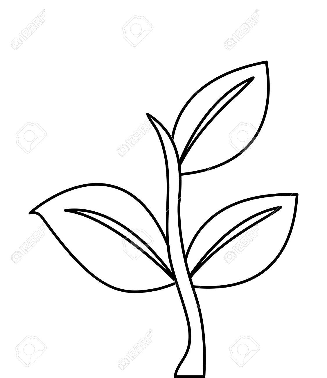 1126x1300 Flat Design Plant Sprout Icon Vector Illustration Royalty Free