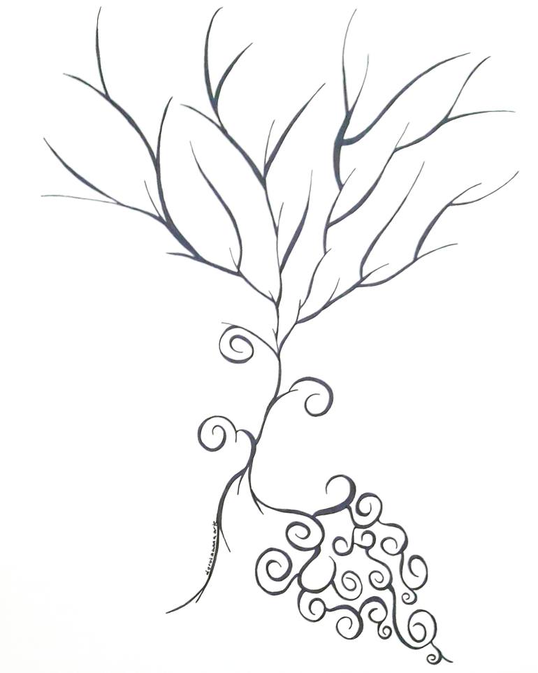 770x963 Saatchi Art Winter Sprout Drawing By Dorota Anna Undrych