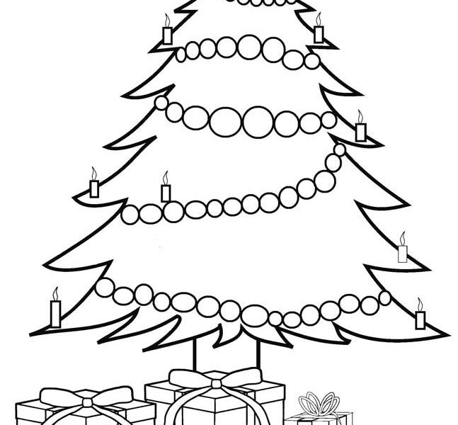 647x600 Christmas Tree Drawing For Coloring Coloring Pages