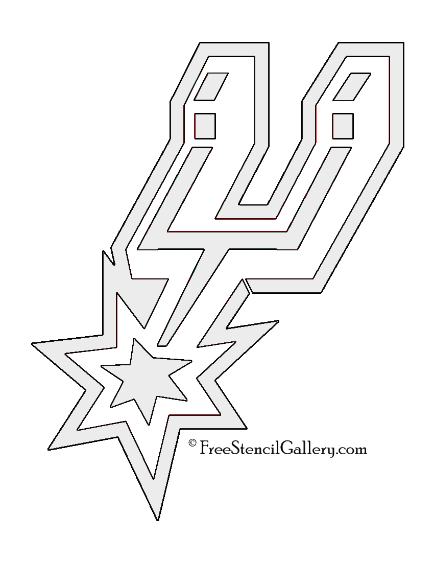 850x1100 Nba San Antonio Spurs Logo Stencil Free Stencil Gallery