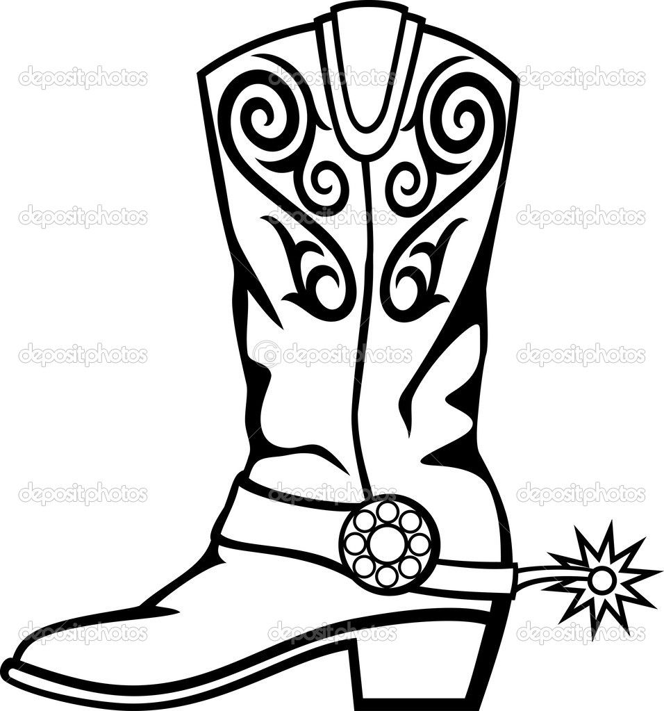 956x1023 Pics For Gt Cowboy Boots With Spurs Clipart A Upcoming 4