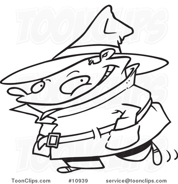 581x600 Cartoon Black And White Line Drawing Of A Spy Kid