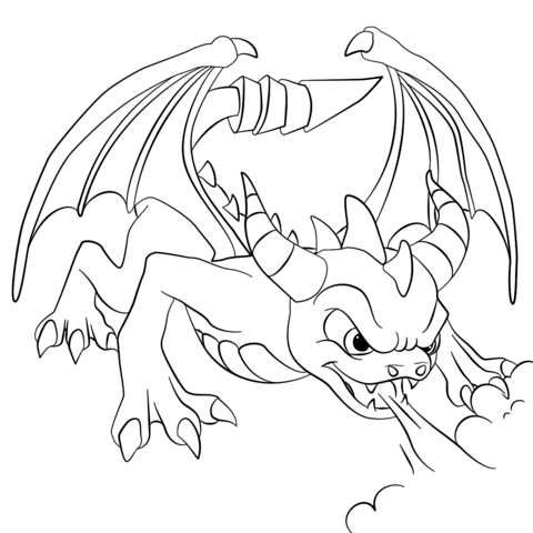 480x480 Skylanders Dark Spyro Coloring Page Free Printable Coloring Pages