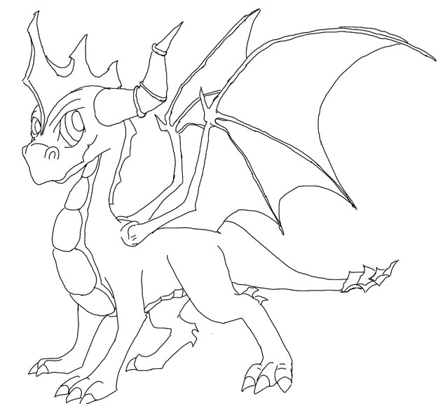 625x577 Spyro Line Drawing By Dragonwolf9124