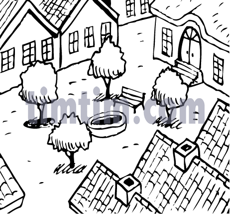 462x429 Free Drawing Of Village Square From The Category Holidays Tourism