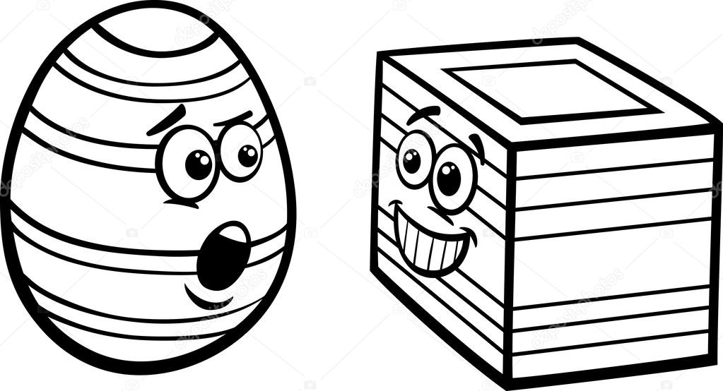 1023x554 Easter Square Egg Coloring Page Stock Vector Izakowski
