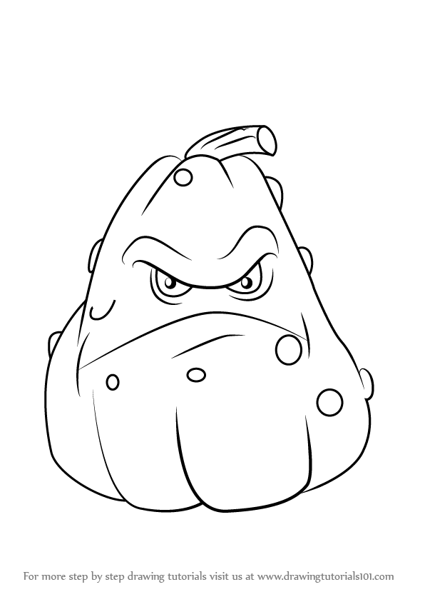 596x843 Learn How To Draw Squash From Plants Vs. Zombies (Plants Vs