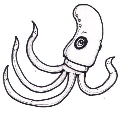 420x400 Squid Drawing