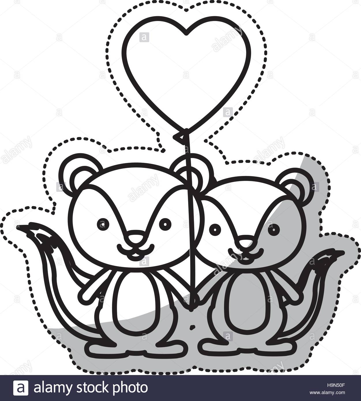 1251x1390 Squirrel Cartoon In Love Icon. Animal Cute Adorable Creature