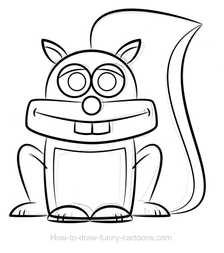 450x508 Squirrel Drawing (Sketching + Vector)