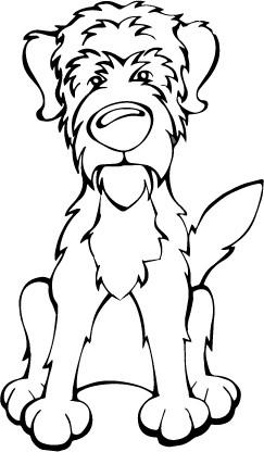 243x416 Irish Wolfhound Decal Dog Angry Squirrel Studio