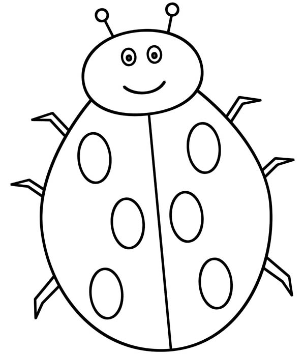 600x696 Ladybug Outline Coloring Page