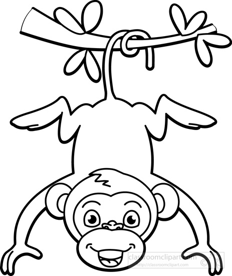 463x550 Monkey Outline