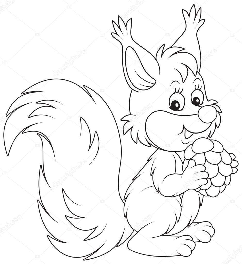 938x1024 Squirrel Stock Vector Alexbannykh