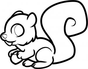 302x235 How To Draw How To Draw A Squirrel For Kids