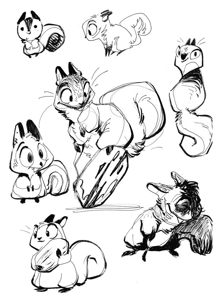727x1000 Drawn Cartoon Squirrel