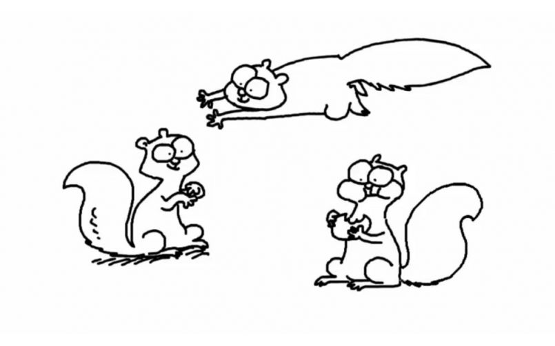 805x503 Drawing How To Draw A Cartoon Squirrel Together With How To Draw