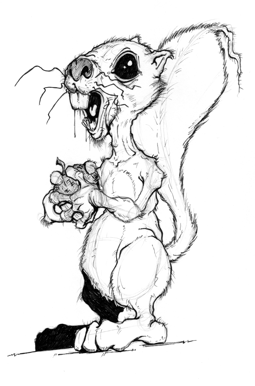 879x1327 Eddie The Zombie Squirrel By Shockstudios
