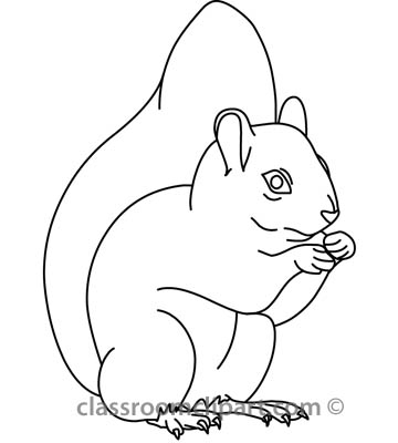 360x400 Black And White Squirrel Outline Clipart