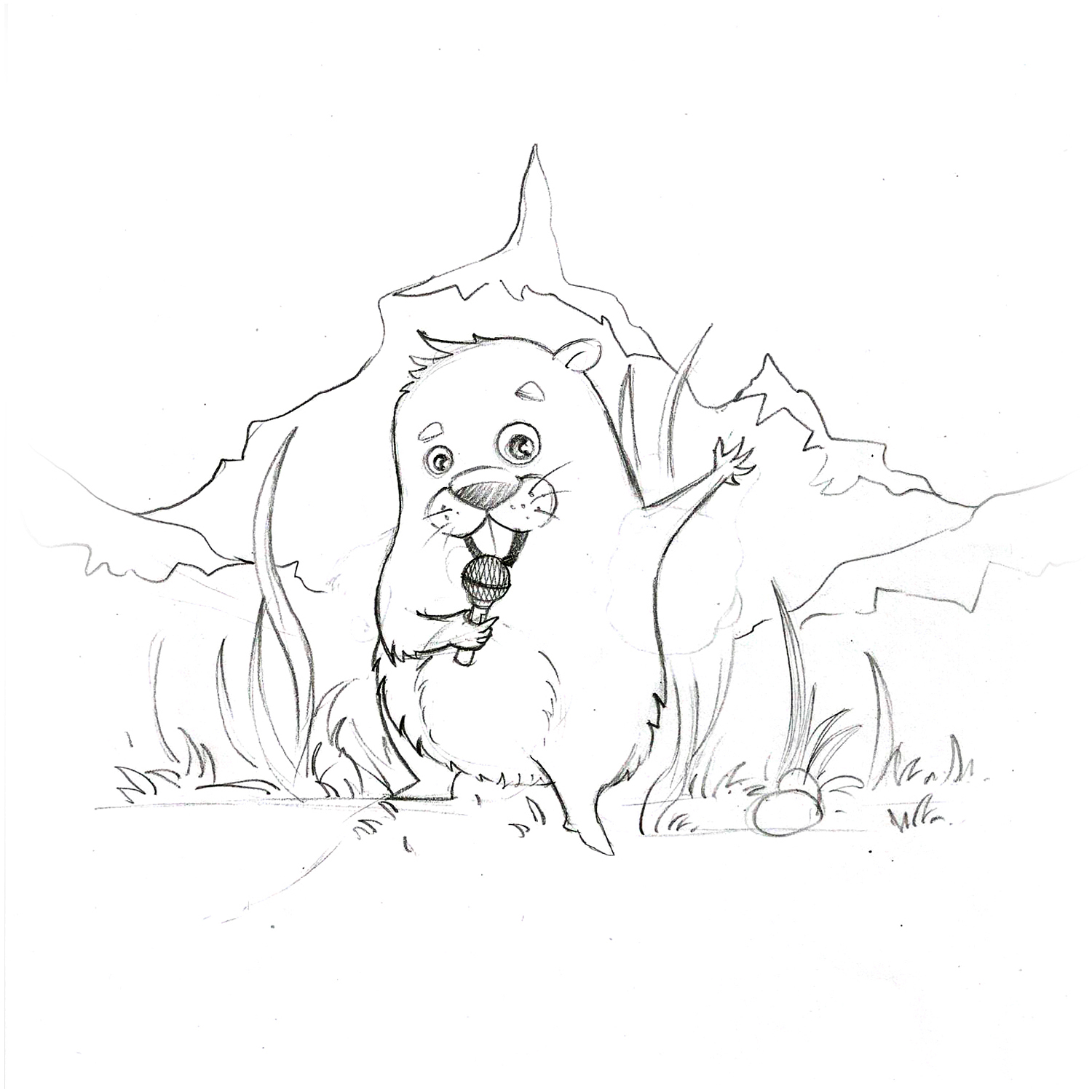 1500x1500 Squirrel Singing Character Sketches Character