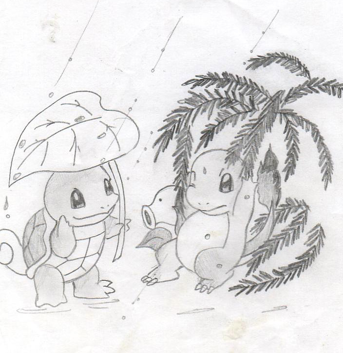 704x724 Squirtle Charmander By Princesspurpleblob