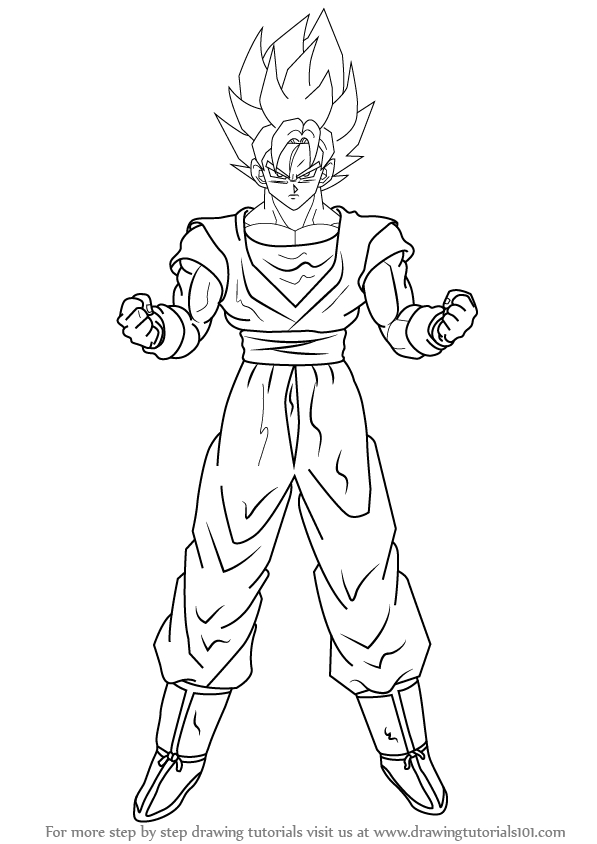 597x844 Goku Super Saiyan Drawing Free