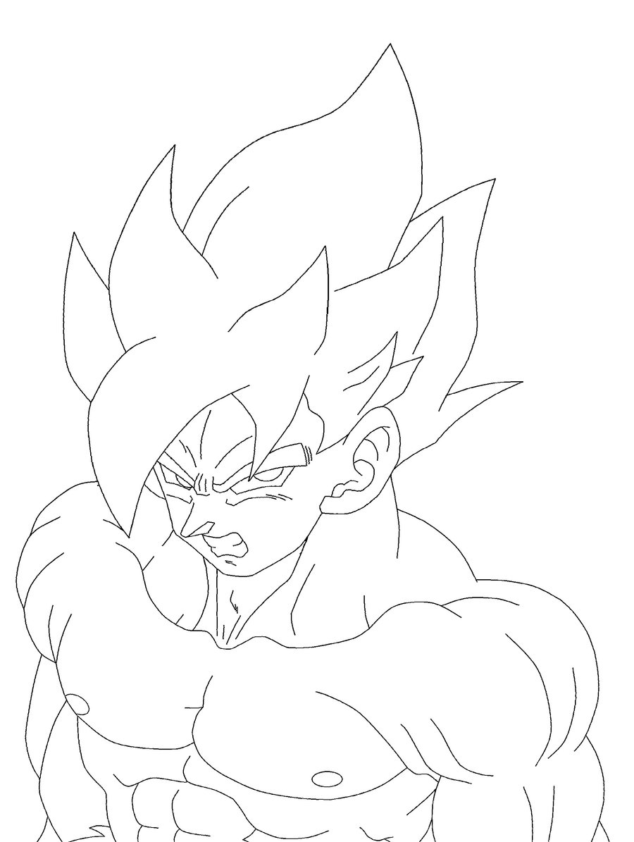 900x1195 Super Saiyan Goku Lineart By Ruokdbz98