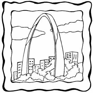 300x300 Gateway Arch Coloring Page