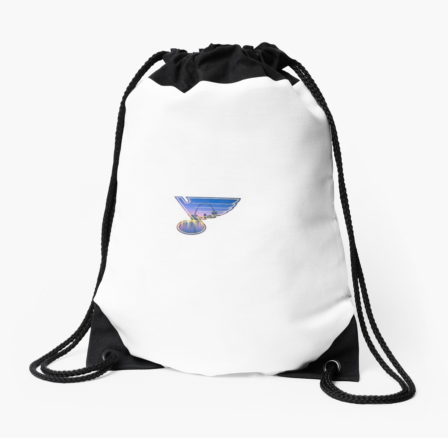 1435x1404 Saint Louis Blues Logo With City Skyline Drawstring Bags By