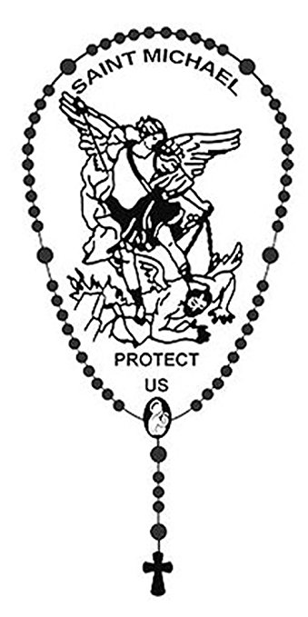 339x679 Archangel Saint St Michael Protect Us Rosary Metallic