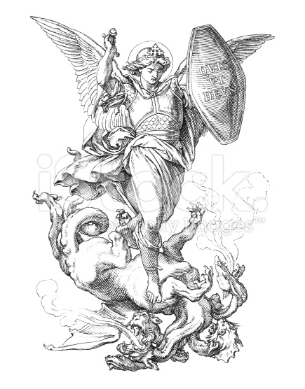 435x556 Stock Illustration 26817645 St Michael The Archangel Fighting