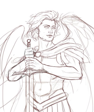 400x476 Archangel Michael Sketch By Milesboard