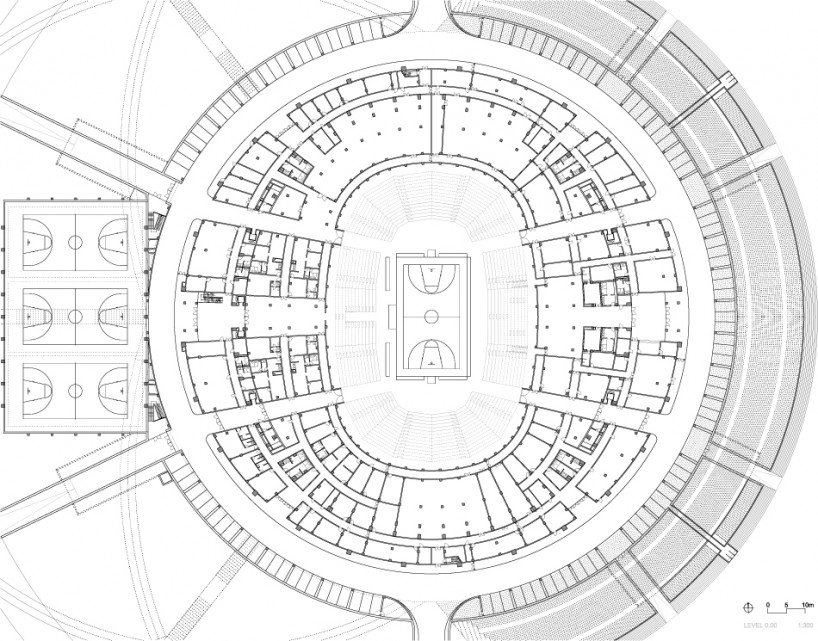 818x641 Gerkan Marg And Partners Completes Net Like Basketball Stadium