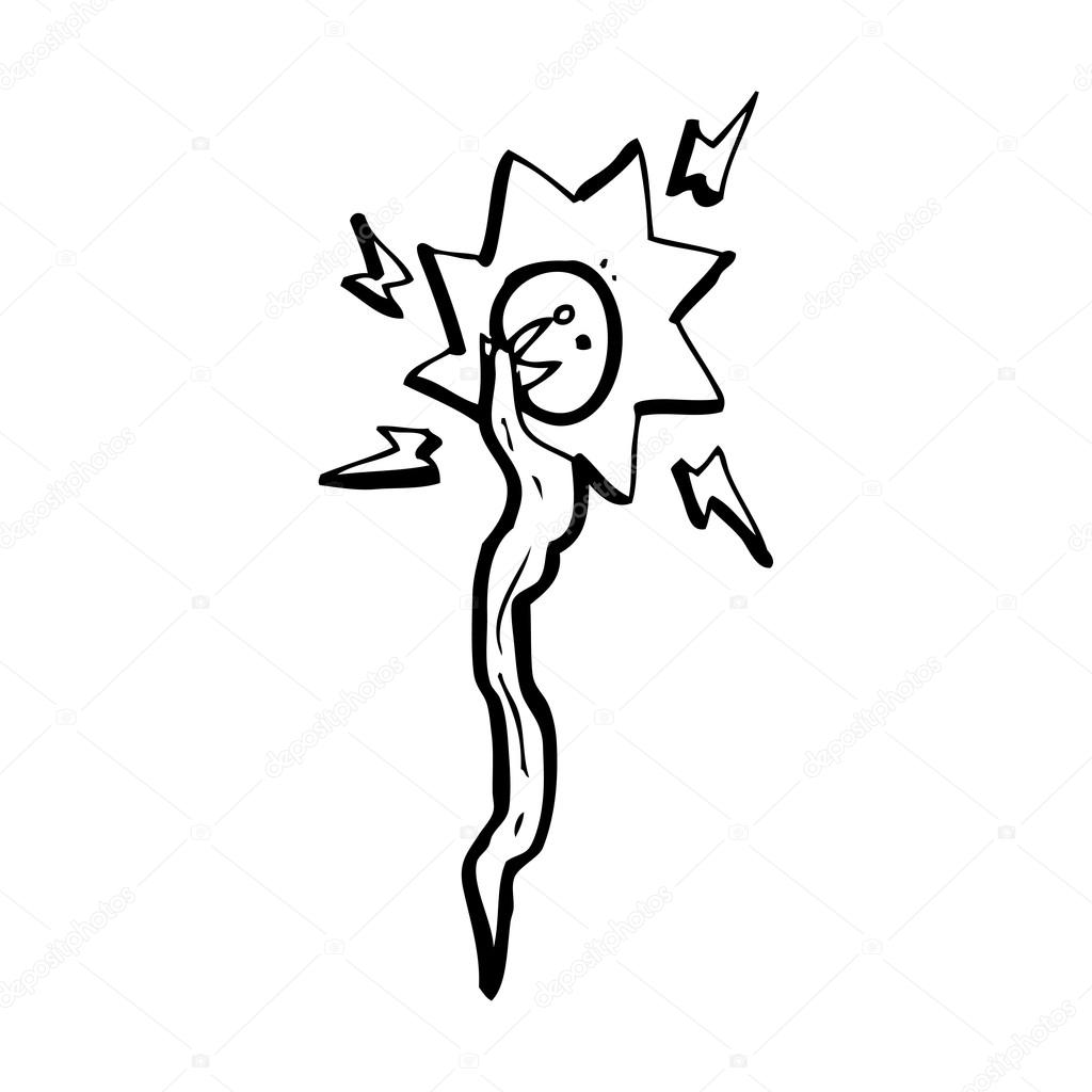 1024x1024 Cartoon Magic Wizard Staff Stock Vector Lineartestpilot