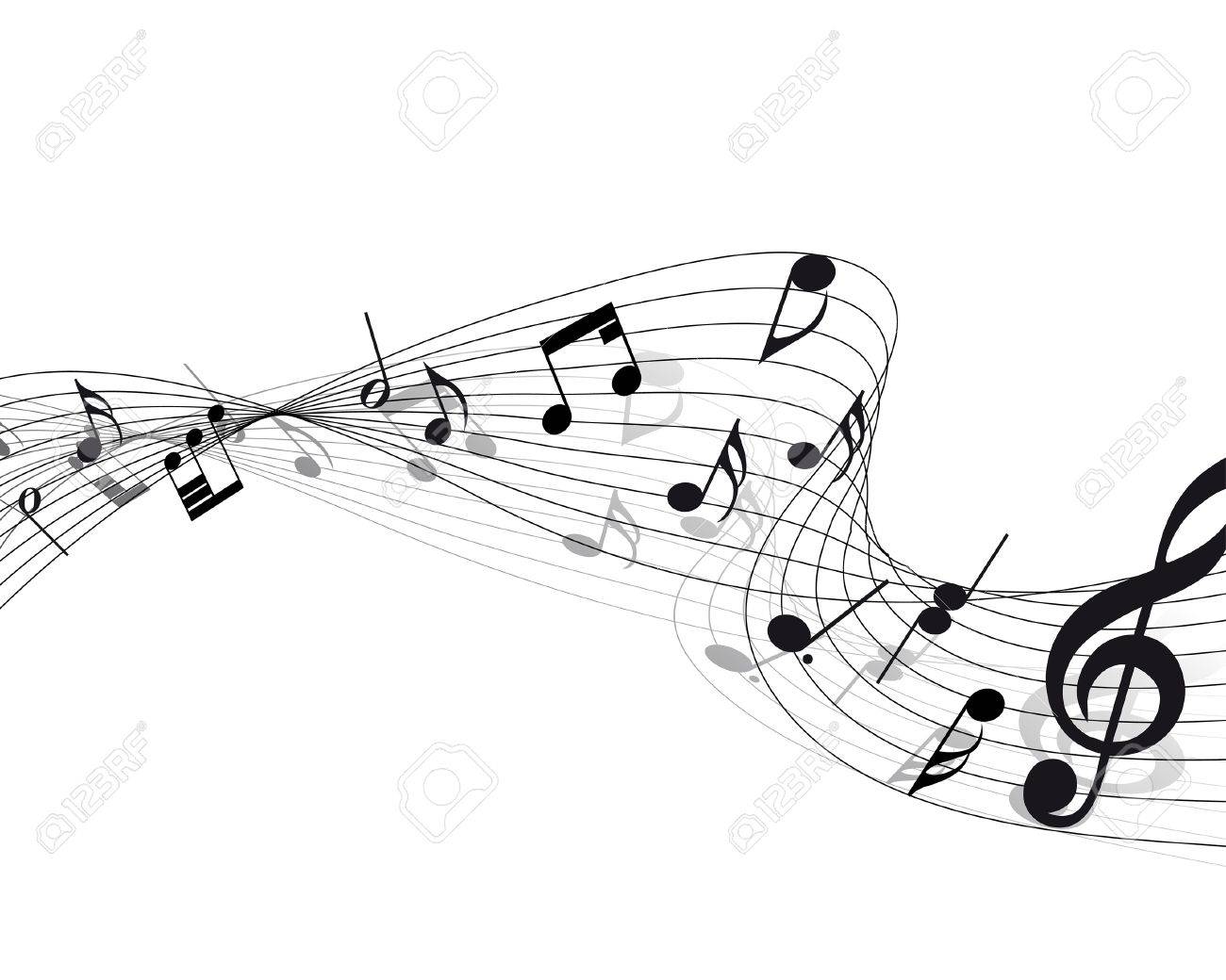 1300x1040 Musical Notes Staff Background For Design Use Royalty Free