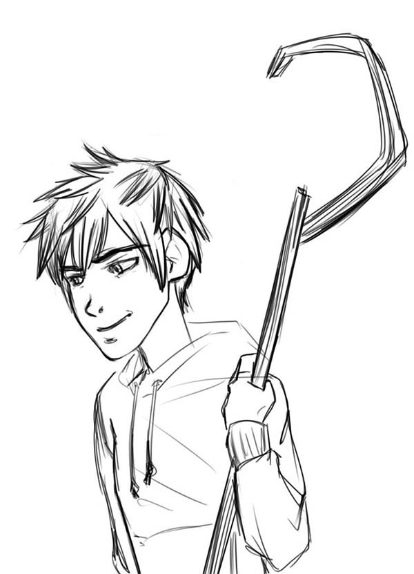 600x831 Rise Of The Guardians Jack Frost Holding His Staff Coloring Pages