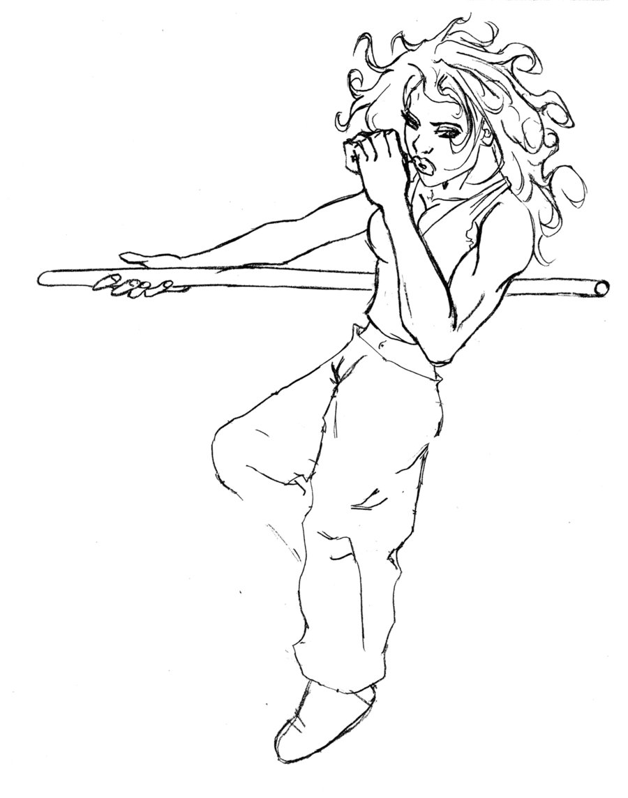 900x1144 Staff Fighting Girl By Panzermarduk