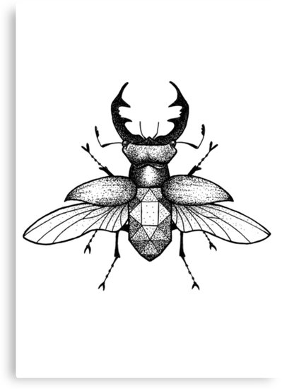 399x550 Geometric Stagbeetle Canvas Prints By Broenner Redbubble